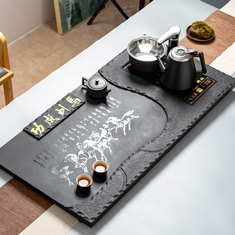 Sharply stone tea tray automatic water kettle body induction cooker household sea tea sets of kung fu tea set