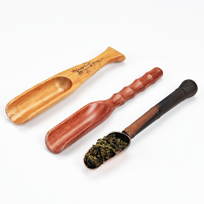 Ebony alloy TSP tea spoon, bamboo tea shovel hua limu tea tea spoon, kung fu tea tea accessories