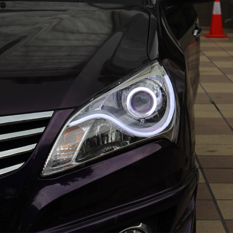 现代11款新悦动大灯总成 改装双光透镜氙气灯天使眼led日行灯泪眼