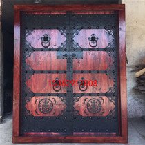 Temple gate Chinese villa courtyard gate Solid wood gate Pine iron parts antique gate custom classical wooden door