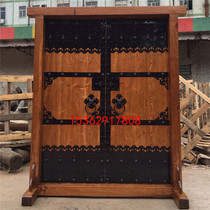 Solid wood hotel door Chinese villa door courtyard door courtyard door custom rural ancestral hall door wall door