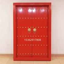 Red paint Forbidden City door Chinese antique solid wood door Villa wooden door Ancestral hall door Palace temple folio door Custom-made