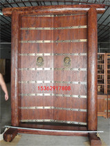 Old elm courtyard door Rural entrance wooden door Antique solid wood door Chinese villa door double open entrance door