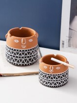 Creative gray tank retro Japanese cigar living room decoration trend ins ashtray household windproof bar ornaments light luxury