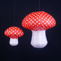 Mushroom-shaped paper lantern birthday party decoration children cartoon portable lantern jungle set photo props