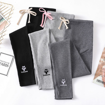 Pregnant women pants Spring and Autumn wear trousers tide mom fashion spring thread leggings underbelly adjustable slim ankle-length pants