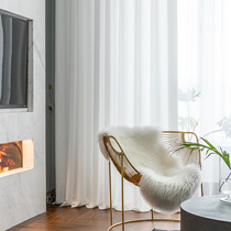 Curtains Nordic simple light-transmitting opaque white gauze curtain partition sunshade finished bay window balcony bedroom custom window screen