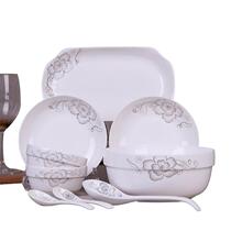 Home Kitchen Ceramics 2 People Huatao Bowls Chopsticks Lovers Gift Bowls Cutlery and Lovers Rice Bowls