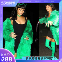 Rihanna with the same style of wind and sweater jacket European and American stage male and female atmospheric performance serve stage dj singers to perform