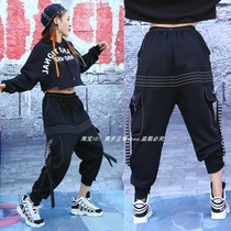 American tie-up pants loose hiphop womens Haren pants casual sports dance practice jazz dance suit