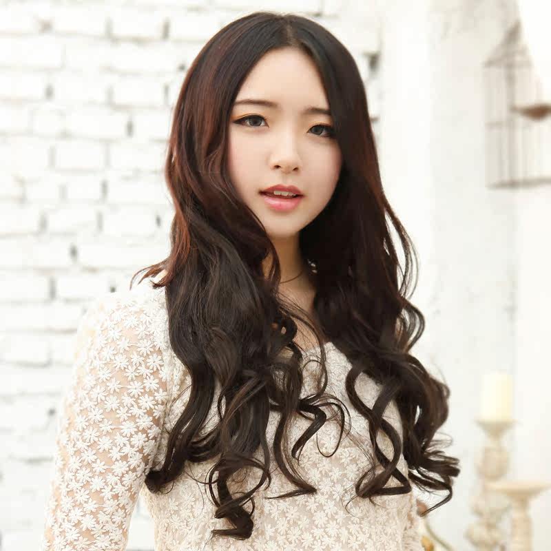 米娜假发 自然大卷发接发片 长卷发假发片 卷发片 高温丝假发发片