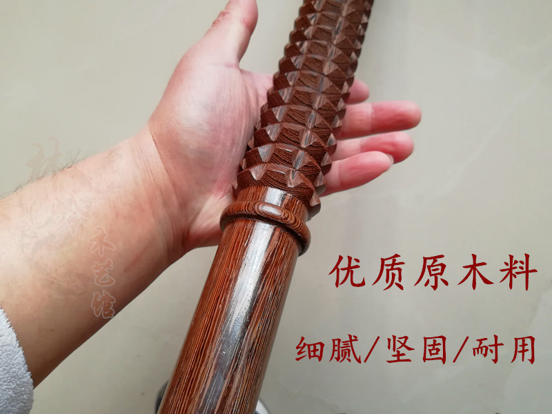 鸡翅木木棍 木质棒球棍球棒实木短棍按摩棒鞭锏实心棒车载短棍