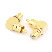 Wall-mounted TV Conversion L-shaped Lotus RCA Right Angle Elbow 90 Degree Male to Female Plug Xiaomi Audio Adapter