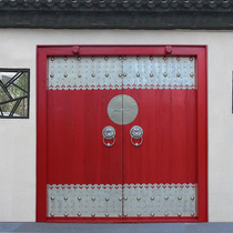 Village courtyard gate Ancestral Hall Temple Double Open Wood Gate Imitation Ancient Elm Wood Security Door Villa Solid Wood Gate Bronze