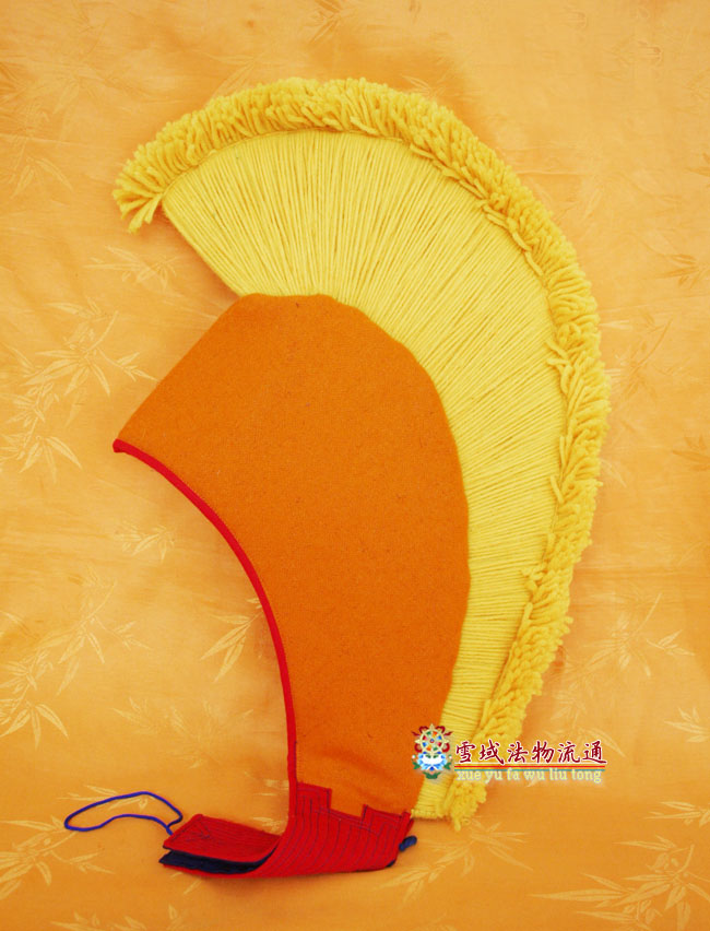 藏传佛教鸡冠帽 喇嘛帽 僧帽 师兄帽 断法帽 密宗黄教法帽01款