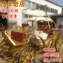 Outdoor European-style wrought iron pumpkin car Wedding wedding Cinderella retro pumpkin carriage decoration Princess float travel