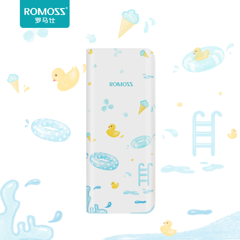 romos / romas sense4 10000 ma cute mini recharger official original authentic portable small youth creativity super cute mobile power supply
