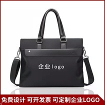 New mens handbag Business briefcase Single shoulder Inclined Satchel-style FilePackage Meeting Meeting Package can be printed in print