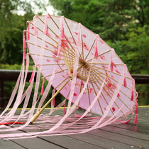 Oil paper umbrella ancient wind tassel Chinese clothing womens costume photo umbrella props photo fairy ribbon dance umbrella performance umbrella