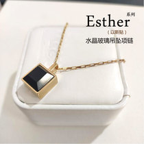 Christian Crystal Necklace Gilded Chain Son Personality Women Lock Bone Chain Cross