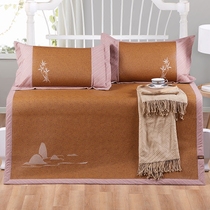 Old craftsman summer high-end Mat home 1 8m bed three-piece set of rattan mat double thickened soft air conditioner 1 5 meters
