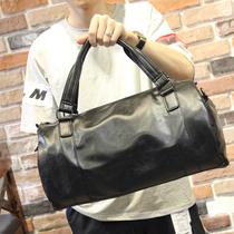 New leather handbag mens travel bag short-distance large-capacity duffel bag business travel sports fitness bag tide
