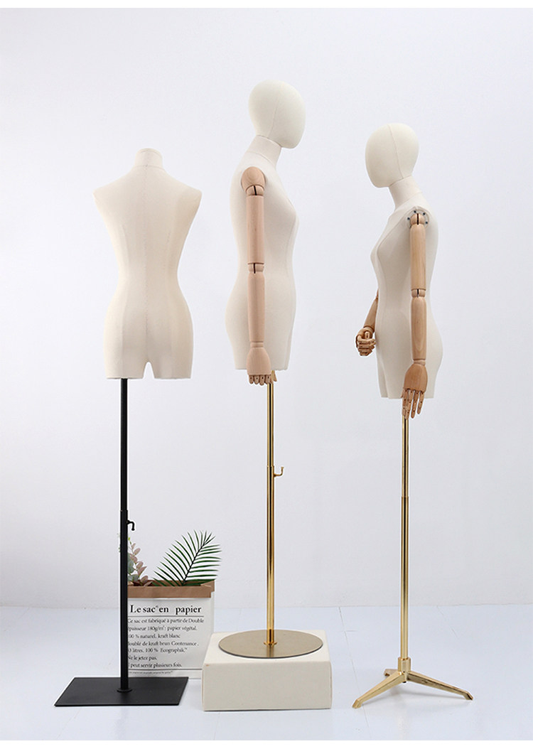 模特道具女半身韩版锁骨模特衣架服装店橱窗展示架韩版模特银