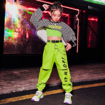 Girl Jazz Dance Costumes Children Hip Hop Dew Navel Street Dance Suit Less Kids Dancing Clothes for Girls
