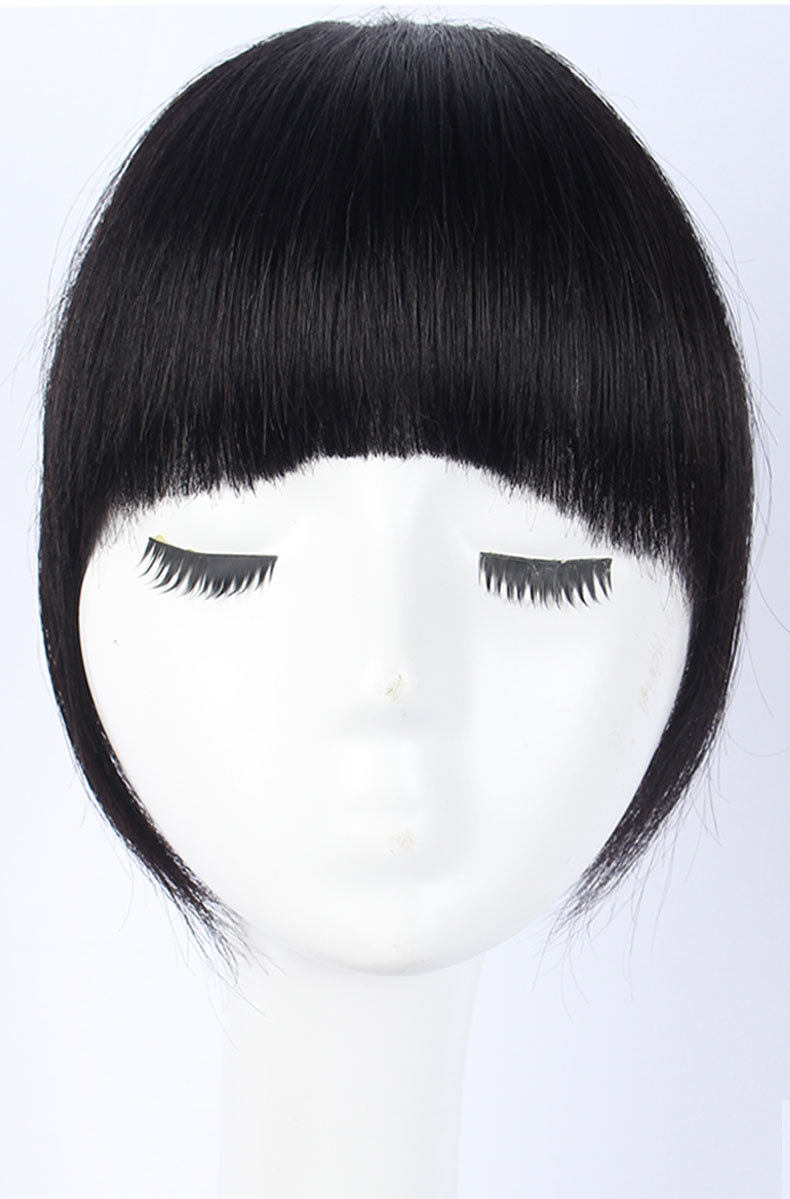 假发刘海 一刀剪齐 加厚假刘海 真发 斜中分 隐形无痕假发片包邮