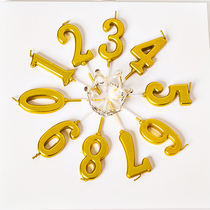 Birthday cake candle 0-9 golden digital candle party wedding anniversary decoration candle independent box