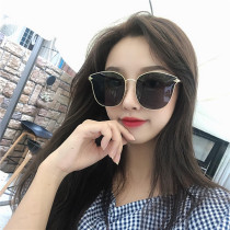 New polarization box sunglasses female face fashion arrow Net red round makeup drive sun glasses shading personality
