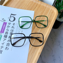 Zhou Yangqing black Korean version of ultra-light large frame square glasses small red book plain decoration flat lens big face thin