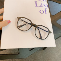 New sand black big frame square plain flat lens Net Red hundred red book round face Korean retro tide men glasses