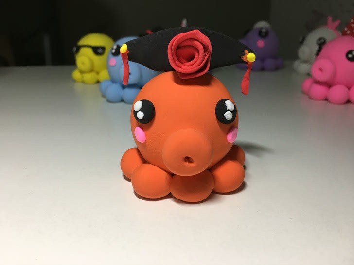 教程作品-幼儿园面膜最简单粘土_蜗牛章鱼章鱼_用超轻伊思晶钻香味免洗粘土粘土太浓图片