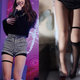 Thigh ring sexy leg ring leather punk thigh ring strap ຍີ່ປຸ່ນ garter black leg strap jk chain jewelry for women