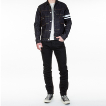 MOMOTARO MOMOTARO B0105SP Nissan retro primary color pants slim mid-waist black vulcanized jeans men