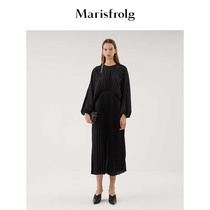 (Shopping mall same model) Marsfield 2021 spring new bubble sleeve dress female black fashion dress dress
