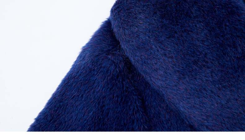 Marisfrolg/玛丝菲尔女装21冬季新款蓝色羊驼毛毛呢外套A1KT4241D