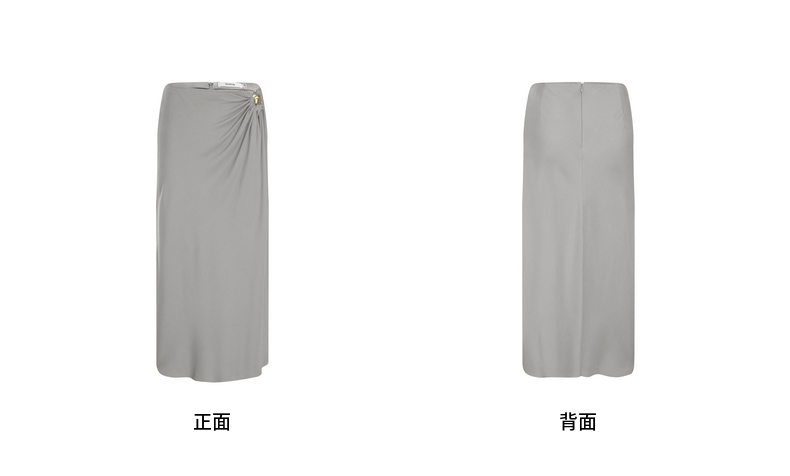 【商场同款】玛丝菲尔女装秋季新款浅灰色半身裙A1BW32132
