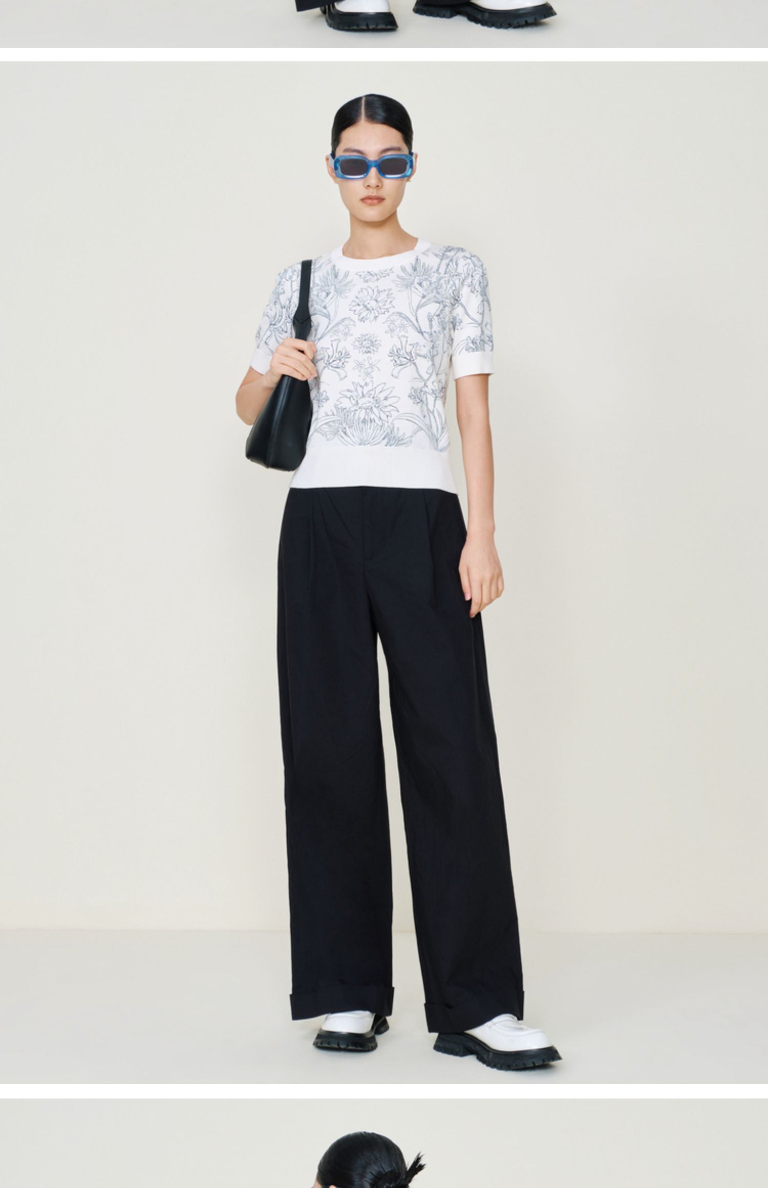 【艺术家联名】玛丝菲尔23夏季新款刺绣弹力凉感针织短袖t恤女