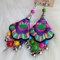 Mongolian specialty clothing accessories ethnic style fabric tassel earrings earrings handicrafts gift full 39 yuan