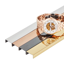 Black titanium stainless steel decorative lines U-groove ceiling background wall waist line T-shaped metal floor closing edge strip