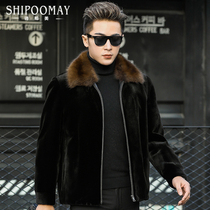 2021 new whole marten fur men mink short slim slim Sable lapel men mink coat winter coat