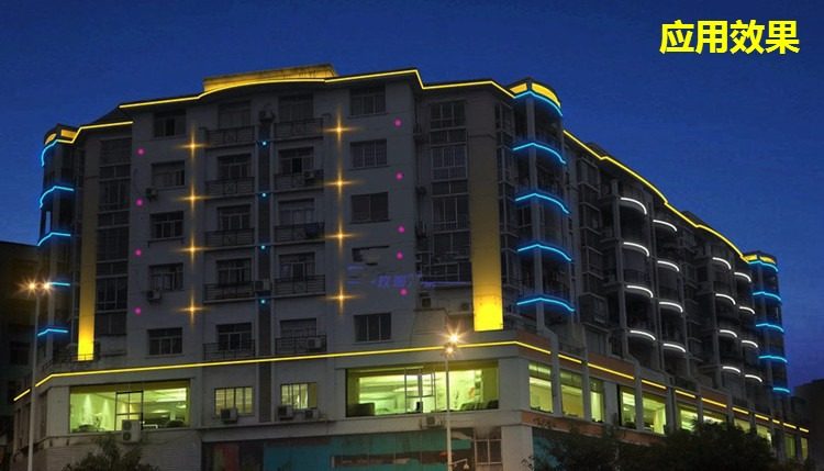 led户外亮化防水七彩变色十字星光灯点光源星星灯十字射灯光束灯