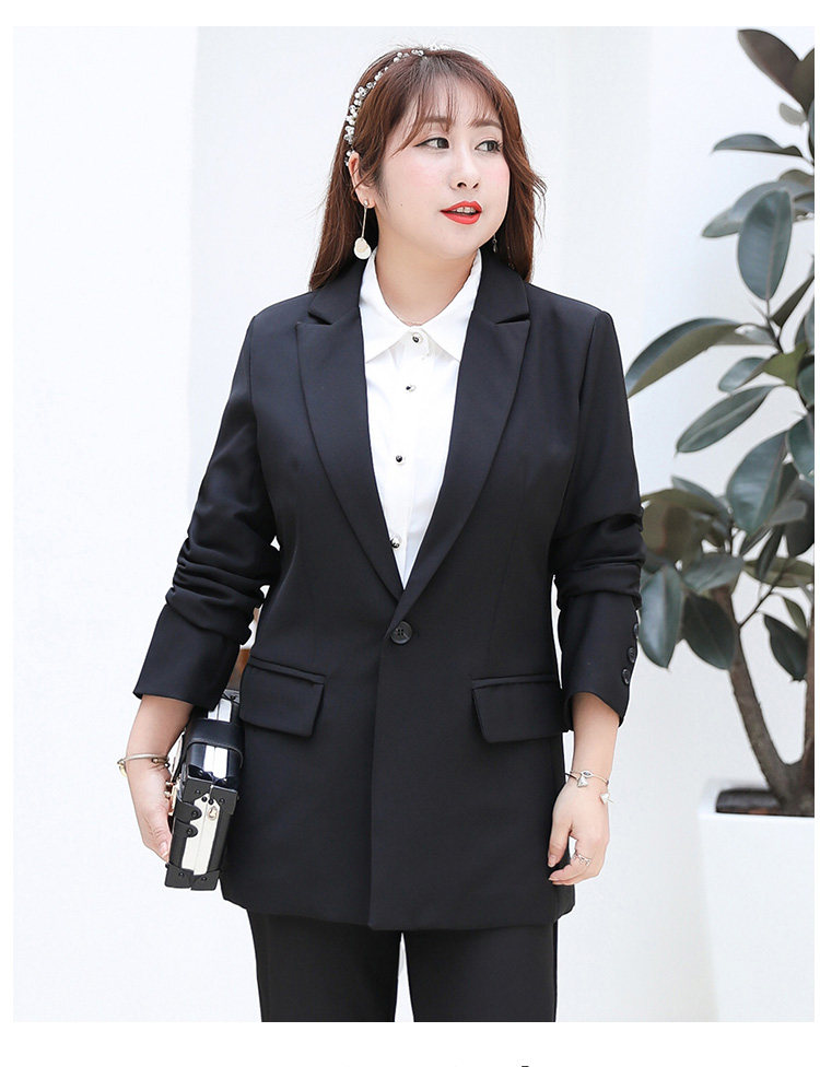 小西服胖mm西装职业套装微胖ol正装面试大码女装【价格 图片 品牌
