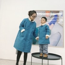 2022 winter new Korean style mid-length children's down jacket western style large children's coat blue boys thick tops