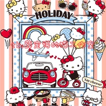 184 Hello Kitty Weekend free of button PNG sticker background wallpaper material cute