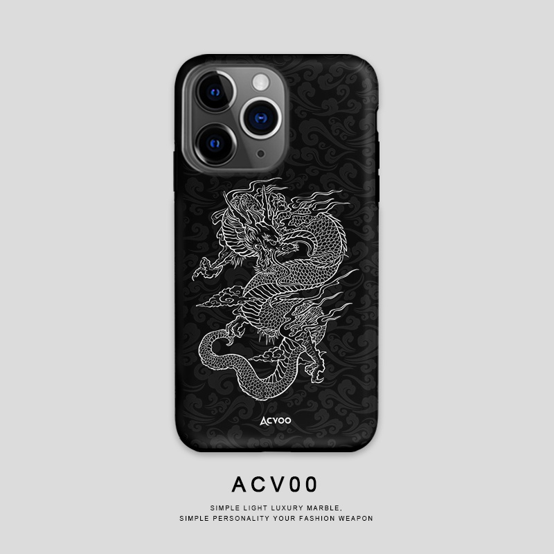 Acvoo新款龙纹iPhone13Pro适用于12Pro双层15全包X中国风手机壳14