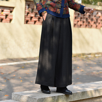 (One persons mood) Ijinyuan Xiangyun yarn original design heavy silk spinning grape nuns wide leg pants Joker