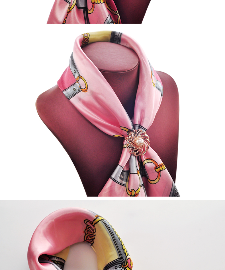 简约花环韩国时尚人造珍珠三环丝巾扣女胸针围巾扣披肩扣配饰品